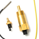 Wires and metal connectors viewed from above
